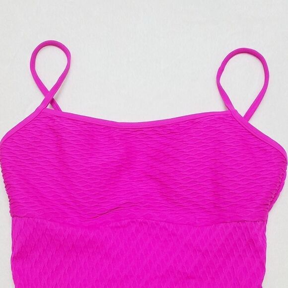 VINTAGE 90s Beach Bay Fuschia High Rise Swimsuit - Picture 3 of 11